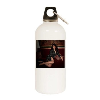 Salma Hayek White Water Bottle With Carabiner