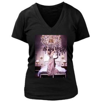 Alessandra Ambrosio Women's Deep V-Neck TShirt