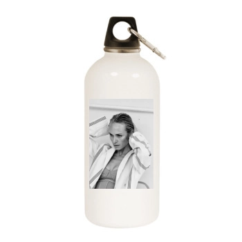 Amber Valletta White Water Bottle With Carabiner