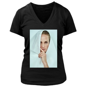 Amber Valletta Women's Deep V-Neck TShirt