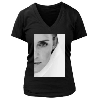 Amber Valletta Women's Deep V-Neck TShirt