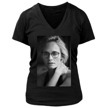 Amber Valletta Women's Deep V-Neck TShirt