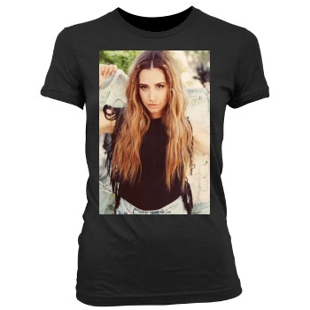 Ashley Tisdale Women's Junior Cut Crewneck T-Shirt