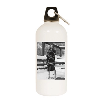 Aubrey Plaza White Water Bottle With Carabiner