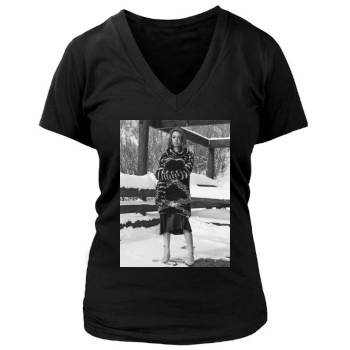 Aubrey Plaza Women's Deep V-Neck TShirt