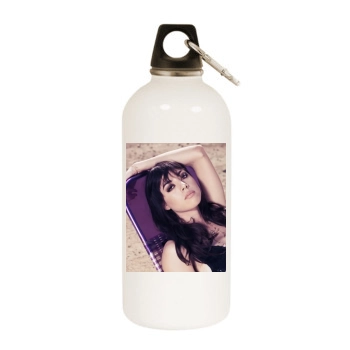 Aubrey Plaza White Water Bottle With Carabiner