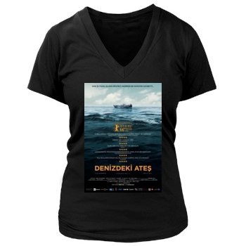 Fuocoammare 2016 Women's Deep V-Neck TShirt