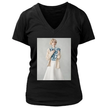 Elizabeth Debicki Women's Deep V-Neck TShirt