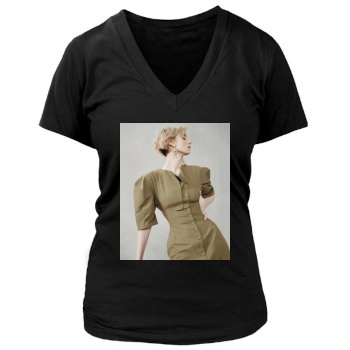 Elizabeth Debicki Women's Deep V-Neck TShirt