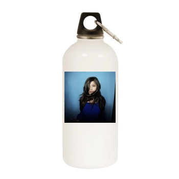 Freida Pinto White Water Bottle With Carabiner