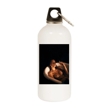 Fernanda Liz White Water Bottle With Carabiner