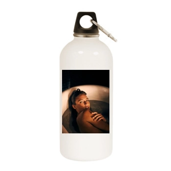 Fernanda Liz White Water Bottle With Carabiner