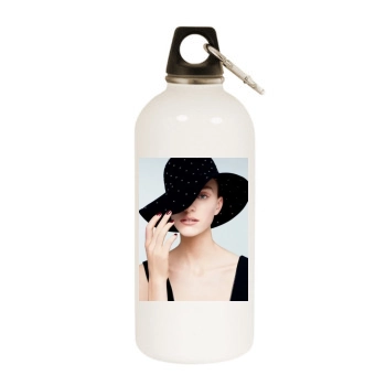 Hedvig Palm White Water Bottle With Carabiner