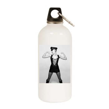 Heidi Klum White Water Bottle With Carabiner