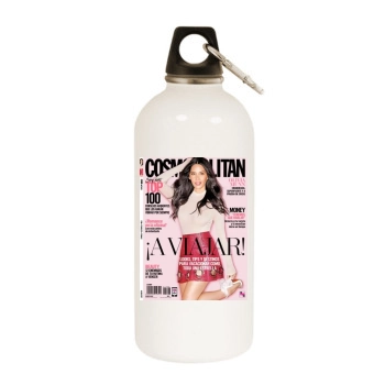 Olivia Munn White Water Bottle With Carabiner