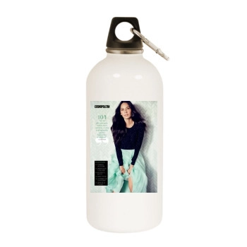 Olivia Munn White Water Bottle With Carabiner