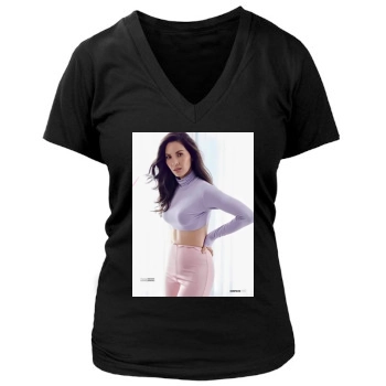 Olivia Munn Women's Deep V-Neck TShirt