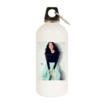 Olivia Munn White Water Bottle With Carabiner