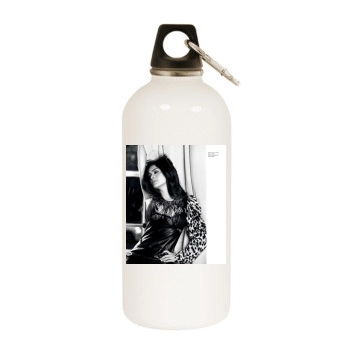 Salma Hayek White Water Bottle With Carabiner