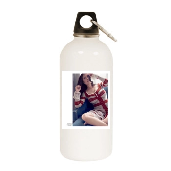 Salma Hayek White Water Bottle With Carabiner