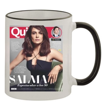 Salma Hayek 11oz Colored Rim & Handle Mug