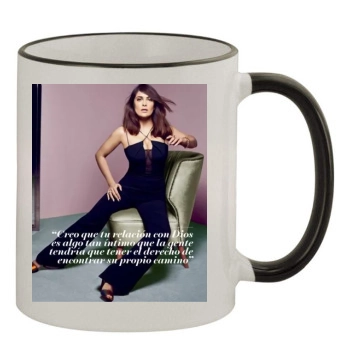 Salma Hayek 11oz Colored Rim & Handle Mug