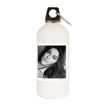 Salma Hayek White Water Bottle With Carabiner