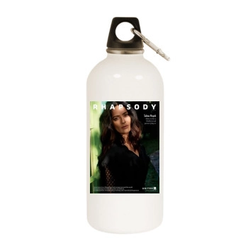 Salma Hayek White Water Bottle With Carabiner