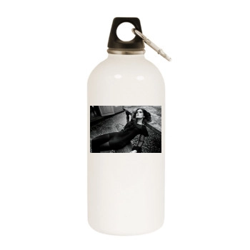 Salma Hayek White Water Bottle With Carabiner