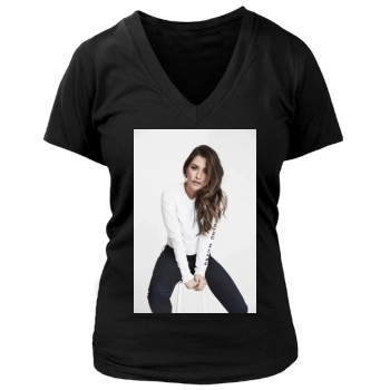 Sarah Shahi Women's Deep V-Neck TShirt