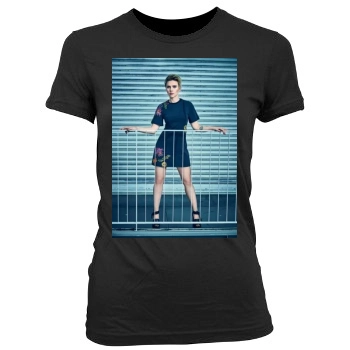 Scarlett Johansson Women's Junior Cut Crewneck T-Shirt