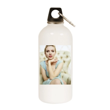 Scarlett Johansson White Water Bottle With Carabiner