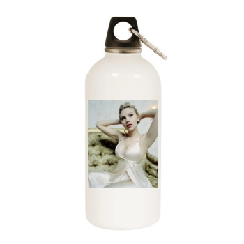 Scarlett Johansson White Water Bottle With Carabiner