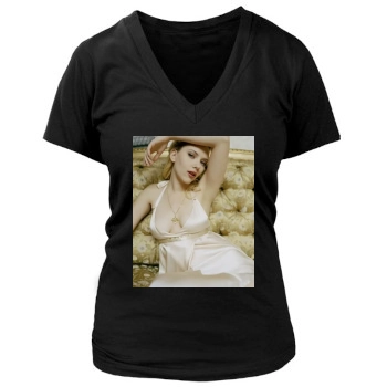 Scarlett Johansson Women's Deep V-Neck TShirt