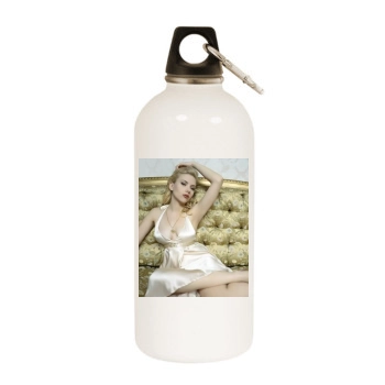 Scarlett Johansson White Water Bottle With Carabiner