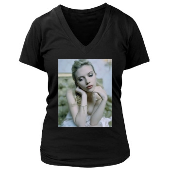 Scarlett Johansson Women's Deep V-Neck TShirt