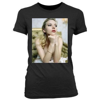 Scarlett Johansson Women's Junior Cut Crewneck T-Shirt