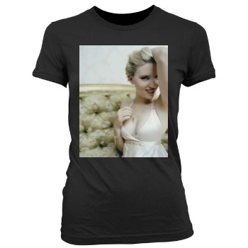 Scarlett Johansson Women's Junior Cut Crewneck T-Shirt