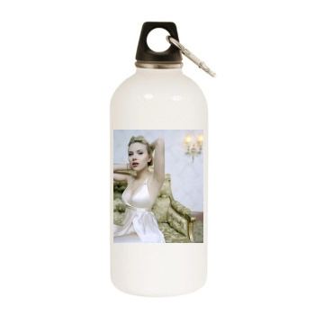 Scarlett Johansson White Water Bottle With Carabiner