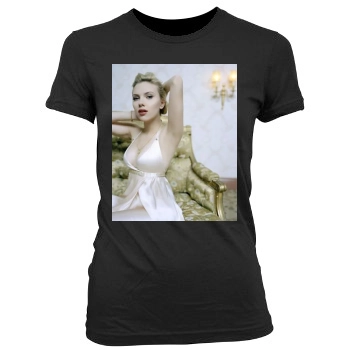 Scarlett Johansson Women's Junior Cut Crewneck T-Shirt