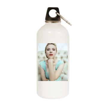 Scarlett Johansson White Water Bottle With Carabiner