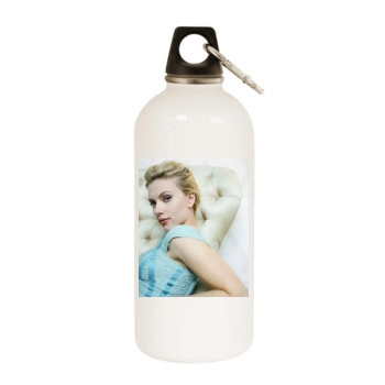 Scarlett Johansson White Water Bottle With Carabiner