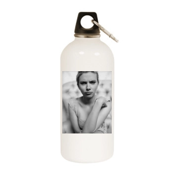 Scarlett Johansson White Water Bottle With Carabiner