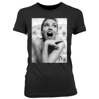 Scarlett Johansson Women's Junior Cut Crewneck T-Shirt