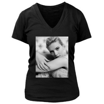 Scarlett Johansson Women's Deep V-Neck TShirt