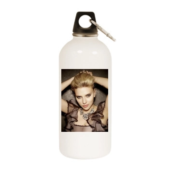 Scarlett Johansson White Water Bottle With Carabiner