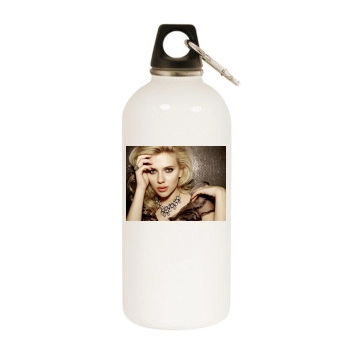 Scarlett Johansson White Water Bottle With Carabiner