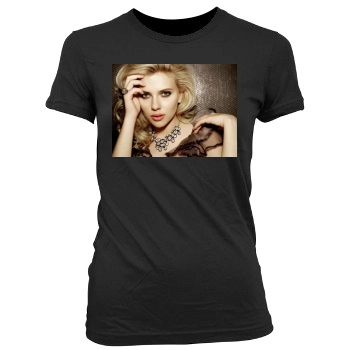 Scarlett Johansson Women's Junior Cut Crewneck T-Shirt