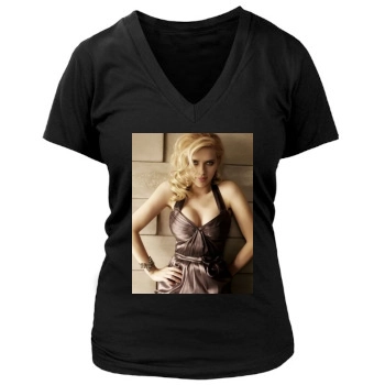 Scarlett Johansson Women's Deep V-Neck TShirt