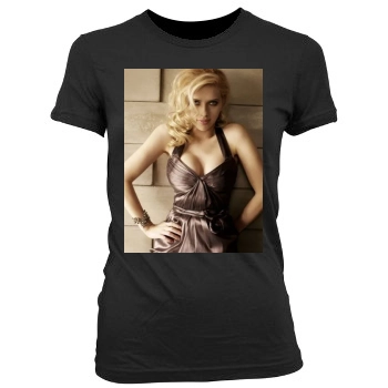 Scarlett Johansson Women's Junior Cut Crewneck T-Shirt